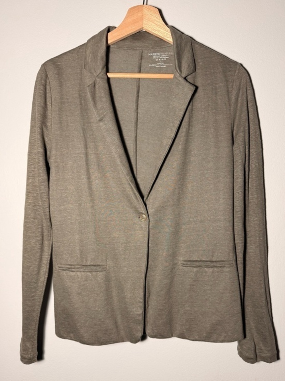 Majestic Filatures Stretch Linen One-Button Blazer size S